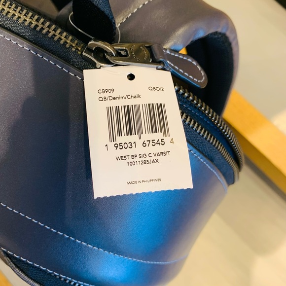 NWT Coach West Backpack In Signature Canvas With Varsity Motif - Picture 9 of 9